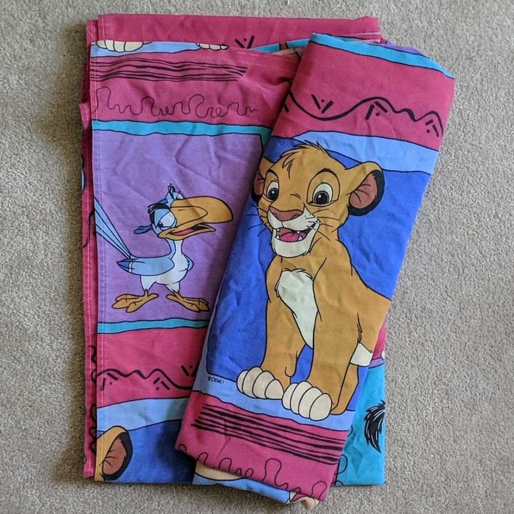 90's Vintage Lion King Twin Flat Sheets (set of 2)